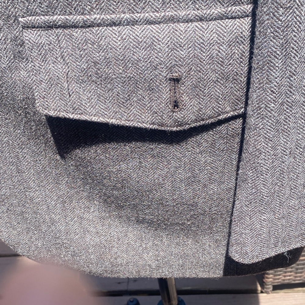 Tasso Elba Gray Wool Blend Field Jacket with Flap Pockets - Picture 4 of 5